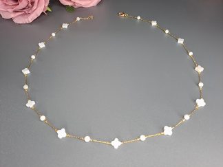 Gyöngyház szerencse nyaklánc (49 cm)